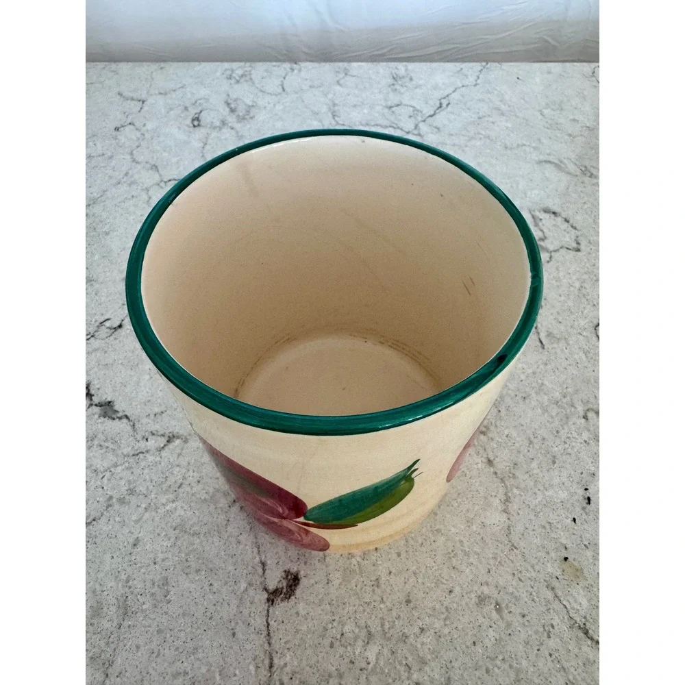 Certified International Apple Ceramic Crock Utensil Holder Made in Portugal 6